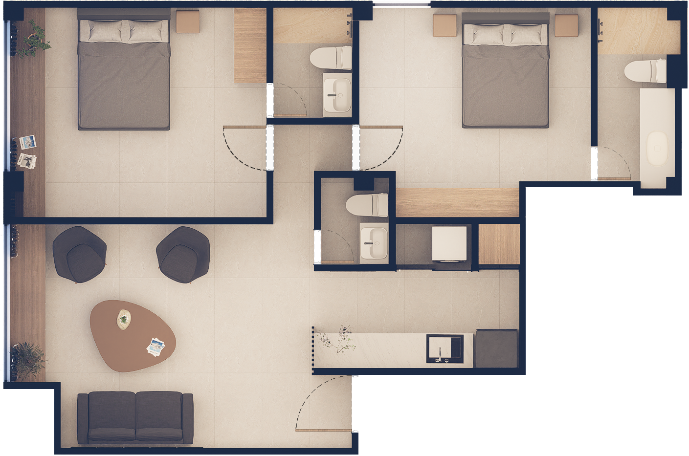 Plano Apartamento Tipo C